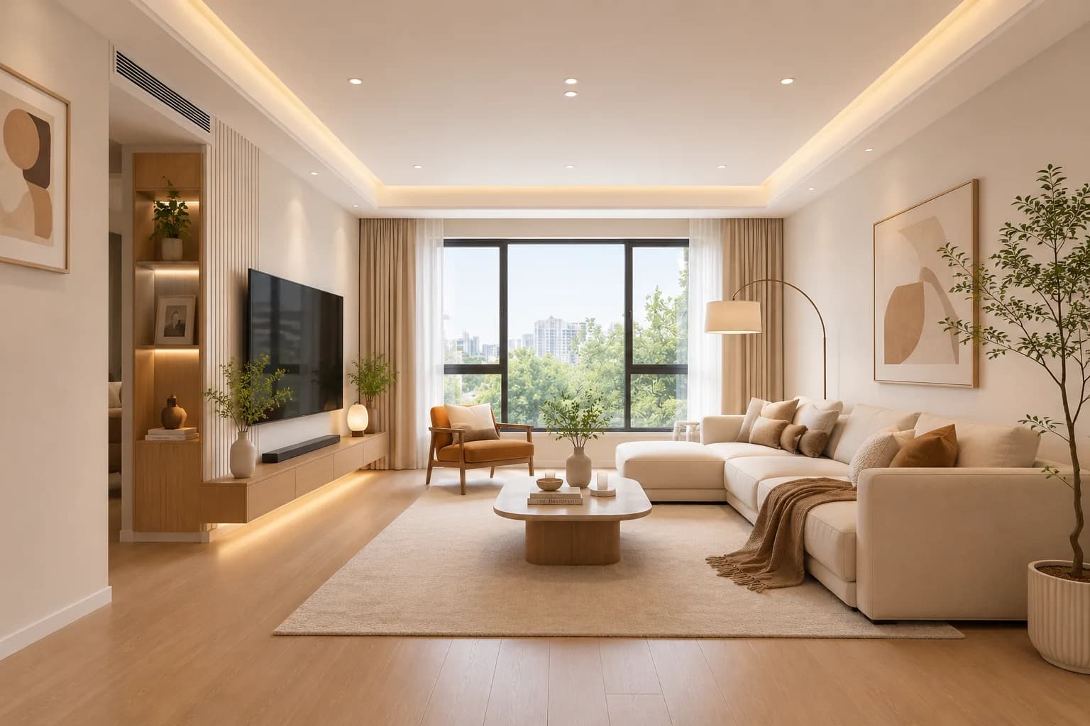 After — AI staged room